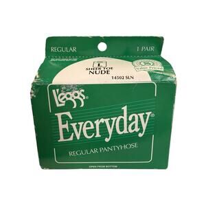 VTG NEW SEALED Leggs Regular 100% Nylon Pantyhose Size L Sheer Toe Nude